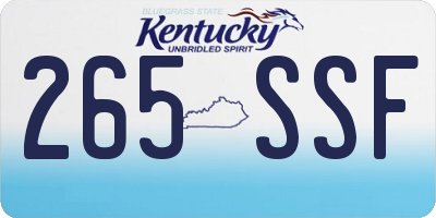 KY license plate 265SSF
