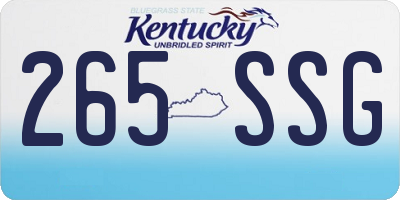 KY license plate 265SSG