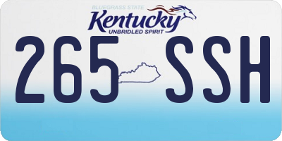 KY license plate 265SSH
