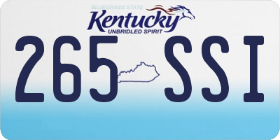 KY license plate 265SSI