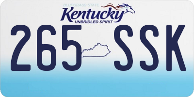 KY license plate 265SSK