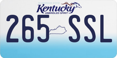 KY license plate 265SSL