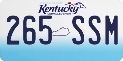 KY license plate 265SSM