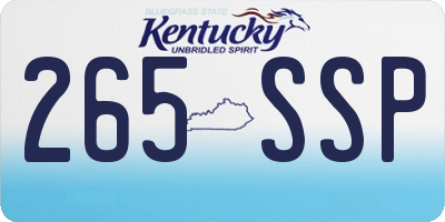 KY license plate 265SSP