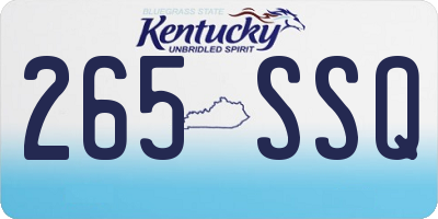 KY license plate 265SSQ