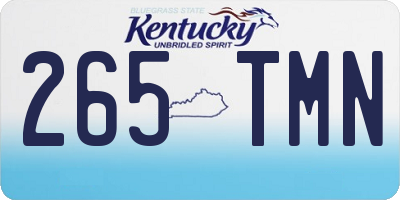 KY license plate 265TMN