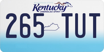 KY license plate 265TUT