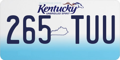 KY license plate 265TUU