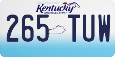 KY license plate 265TUW