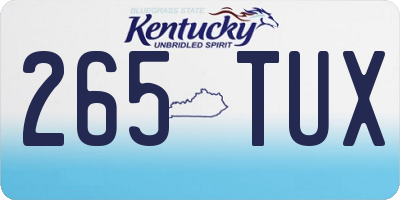KY license plate 265TUX