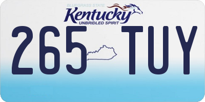 KY license plate 265TUY