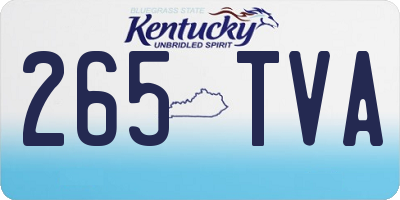 KY license plate 265TVA