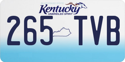KY license plate 265TVB