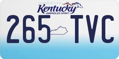 KY license plate 265TVC