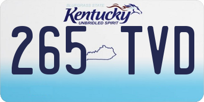 KY license plate 265TVD