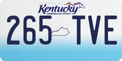 KY license plate 265TVE