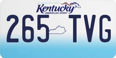 KY license plate 265TVG