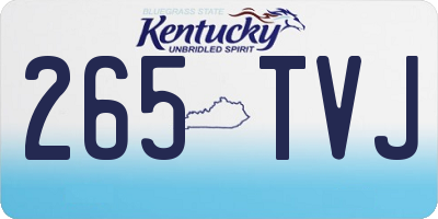 KY license plate 265TVJ