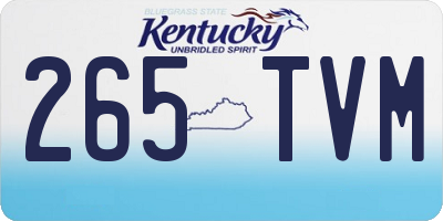 KY license plate 265TVM