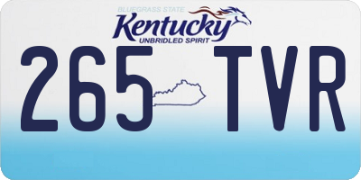 KY license plate 265TVR