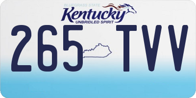KY license plate 265TVV
