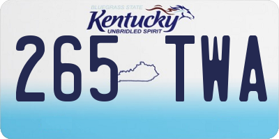 KY license plate 265TWA