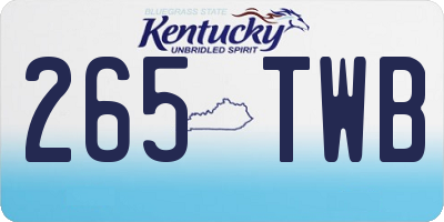 KY license plate 265TWB