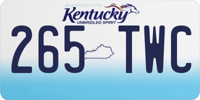 KY license plate 265TWC