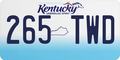 KY license plate 265TWD