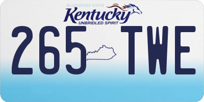 KY license plate 265TWE