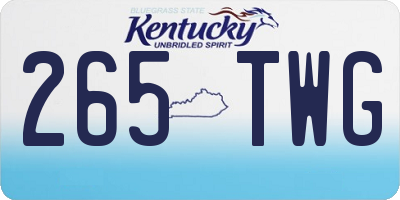 KY license plate 265TWG
