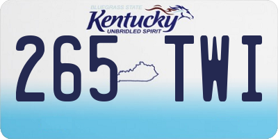 KY license plate 265TWI