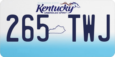 KY license plate 265TWJ