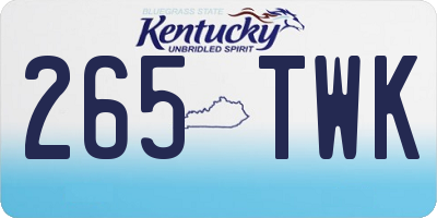KY license plate 265TWK