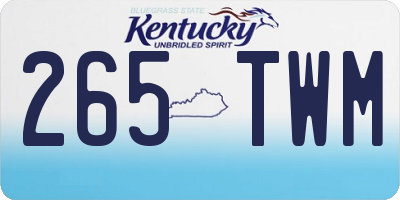KY license plate 265TWM