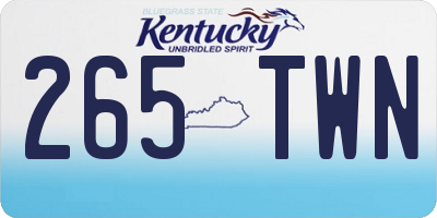 KY license plate 265TWN