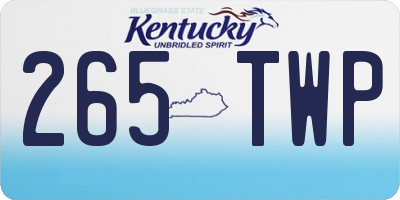 KY license plate 265TWP