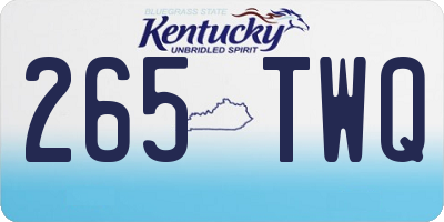 KY license plate 265TWQ