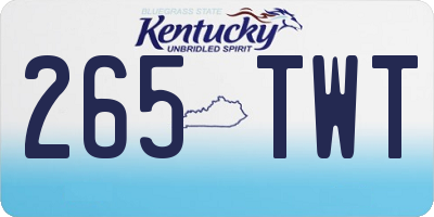 KY license plate 265TWT