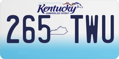 KY license plate 265TWU
