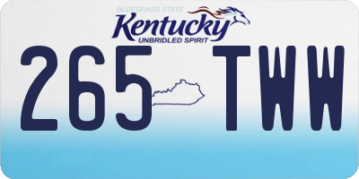 KY license plate 265TWW