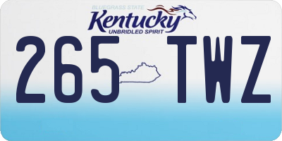 KY license plate 265TWZ