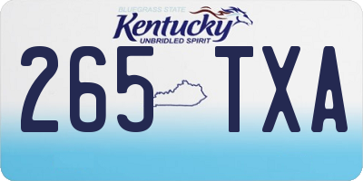 KY license plate 265TXA