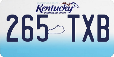 KY license plate 265TXB