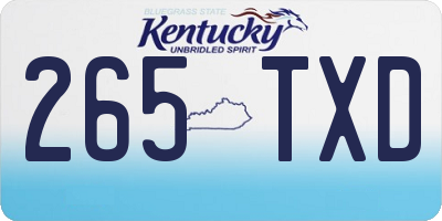 KY license plate 265TXD