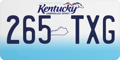 KY license plate 265TXG