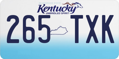 KY license plate 265TXK