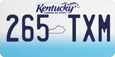 KY license plate 265TXM