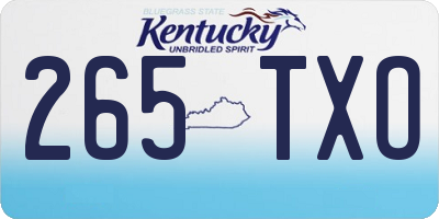 KY license plate 265TXO