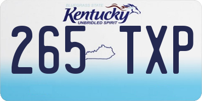 KY license plate 265TXP